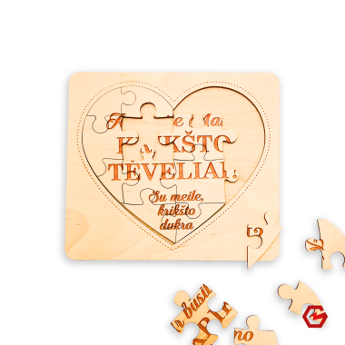 Medinė dėlionė "Krikšto tėveliams"