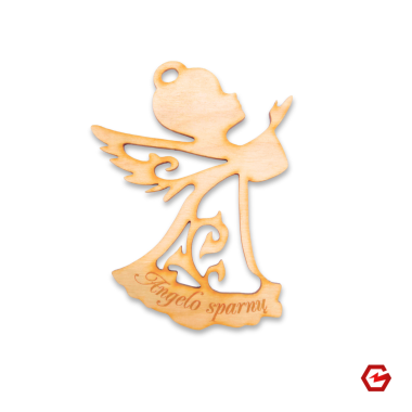 Angelas su graviruotu linkėjimu