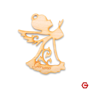 Angelas su graviruotu linkėjimu