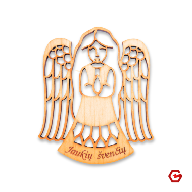 Angelas su graviruotu linkėjimu