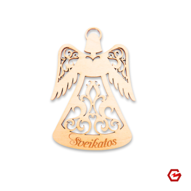 Angelas su graviruotu linkėjimu