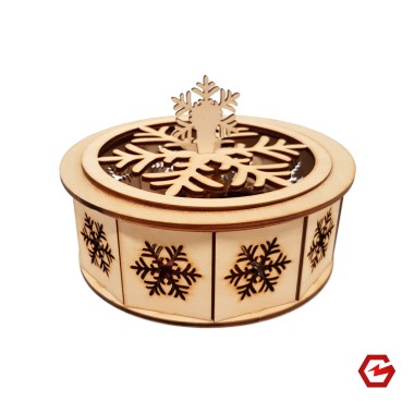 Fanerinė dovanų dėžutė "Snaigė"