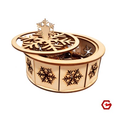 Fanerinė dovanų dėžutė "Snaigė"