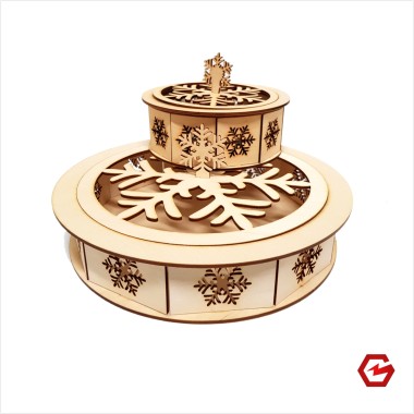 Fanerinė dovanų dėžutė "Snaigė XL" 