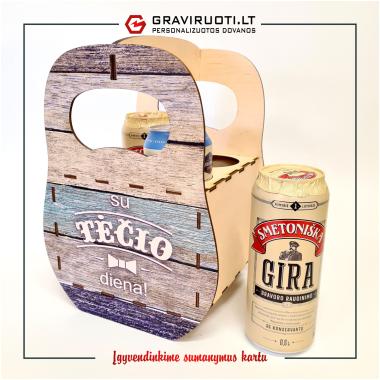 Dėžutė "Su tėčio diena" 4 skardinėms ar buteliams