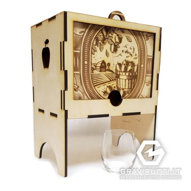 Dėžutė sulčių pakuotėms su kraneliu