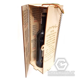 Fanerinė dėžutė vyno buteliui - kalendorius