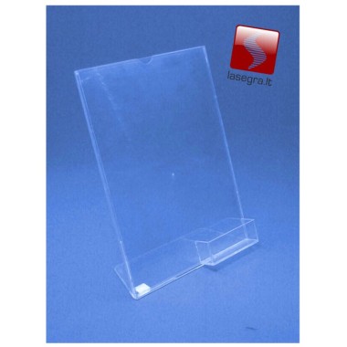 Plastiko stovelis A4 su kišenėle vizitinėms kortelėms