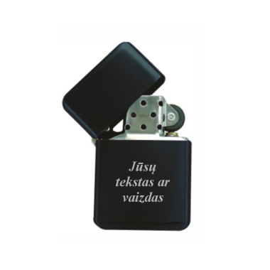 Benzininis žiebtuvėlis juodas (Personalizuotas)