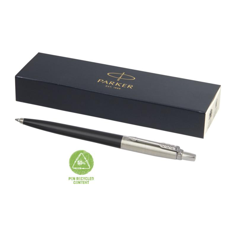 Parker Jotter perdirbtas rašiklis - juodas. Dovanų dėžutėje Parker Jotter perdirbtas rašiklis - juodas. Dovanų dėžutėje