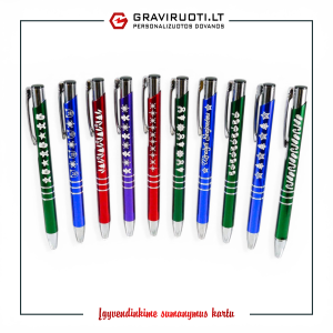 Anoduoti aliuminiai tušinukai išsigraviruoja balta spalva