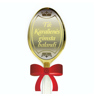 Šaukštelis dėžutėje "Tik Karalienės gimsta balandį"