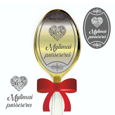 Šaukštelis dovanų dėžutėje MYLIMAI PUSSESEREI