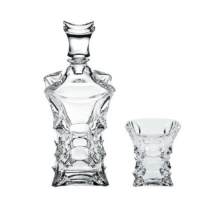 Prabangus krištolinis rinkinys viskiui BOHEMIA. Nemokamas graviravimas