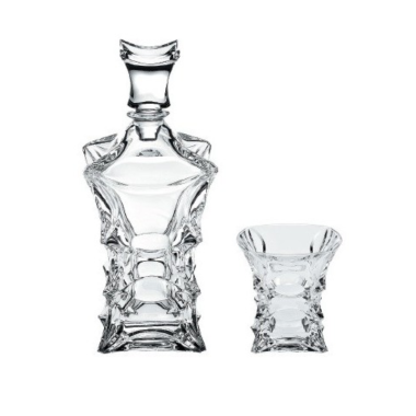 Prabangus krištolinis rinkinys viskiui BOHEMIA. Nemokamas graviravimas