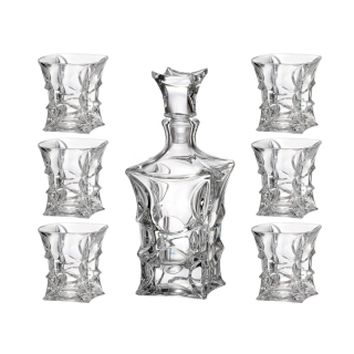 Prabangus krištolinis rinkinys viskiui BOHEMIA. Nemokamas graviravimas