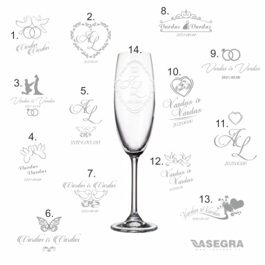 Graviruota šampano taurė "Colibri" 220 ml