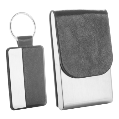 Vizitinių kortelių dėklas ir raktų pakabukas