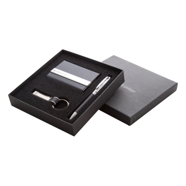 Rinkinys. Tušinukas, vizitinių kortelių dėklas, metalinis raktų pakabukas. GRAVIRAVIMAS ĮSKAIČIUOTAS