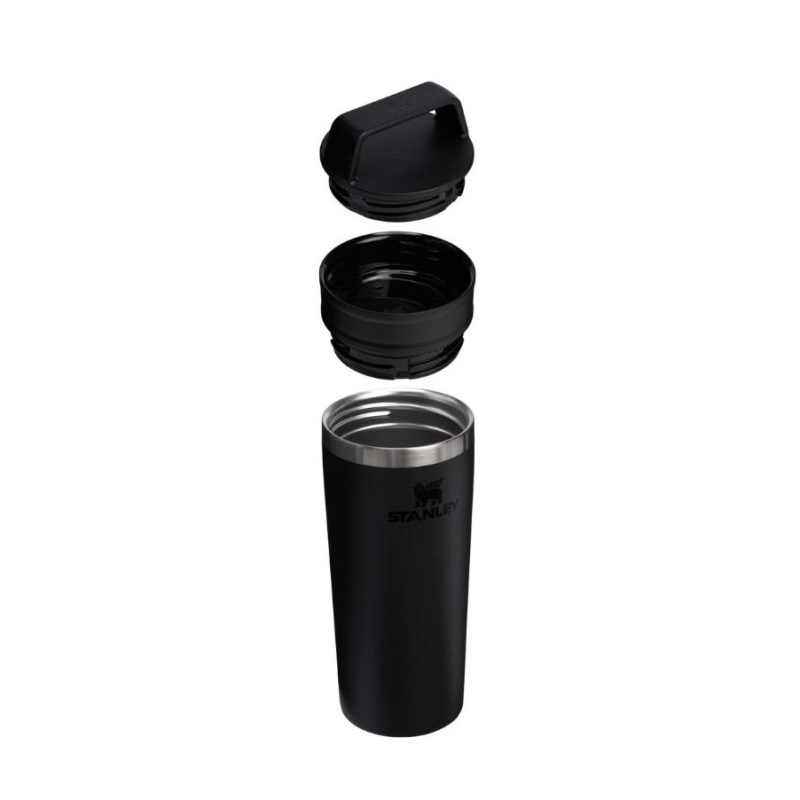 Termosinis puodelis „STANLEY Cafe To Go” 0,47 L (juoda). Nemokamas graviravimas.