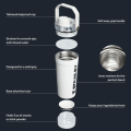 Gertuvė STANLEY Vitalize Shaker 0,59 L (balta). Nemokamas graviravimas