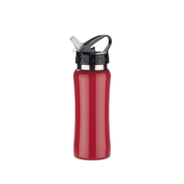 Ergonomiška gertuvė su šiaudeliu vandeniui raudona 600 ml