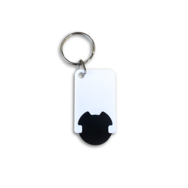 Raktų pakabukas kartu su pirkinių žetonu