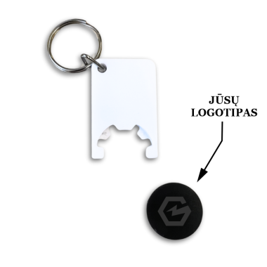 Raktų pakabukas kartu su pirkinių žetonu