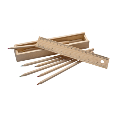 Mediniai spalvoti pieštukai medinėje dėžutėje (8 vnt.) Mediniai spalvoti pieštukai medinėje dėžutėje (8 vnt.)