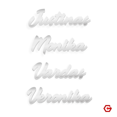 Stalo kortelės "Vardai" su magnetu veidrodinės