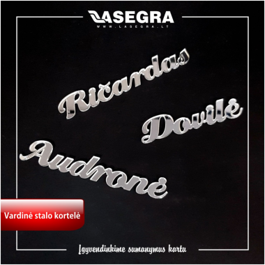 Stalo kortelės "Vardai" su magnetu veidrodinės Stalo kortelės "Vardai" su magnetu veidrodinės