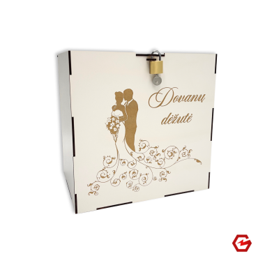 Vestuvinė dėžė dovanų vokams su spynele