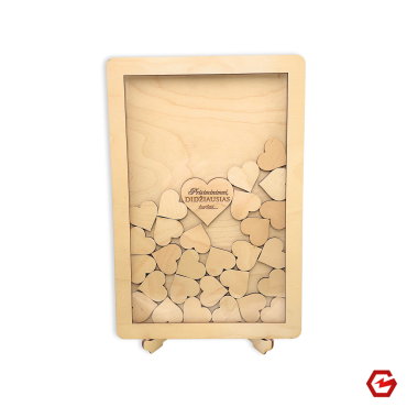 Palinkėjimų rėmelis su  širdelėmis