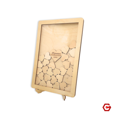 Palinkėjimų rėmelis su  širdelėmis