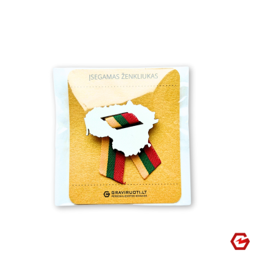 Įsegamas ženkliukas "Lietuva" su kaspinu