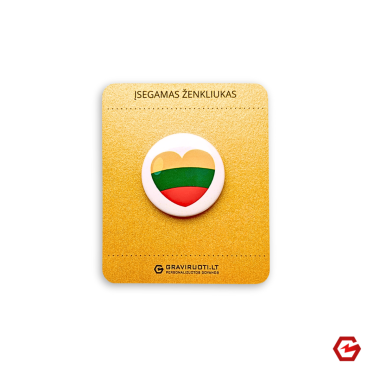 Įsegamas ženkliukas "Myliu Lietuvą"