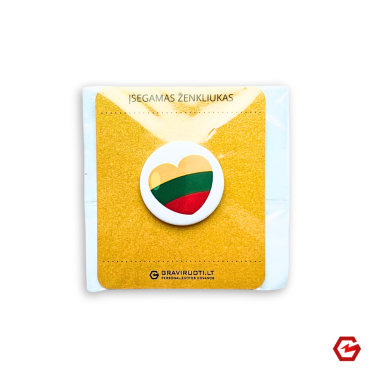 Įsegamas ženkliukas "Myliu Lietuvą"