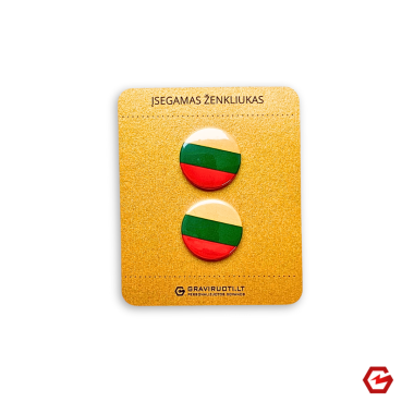 Įsegamas ženkliukas mėlynas "Vėliava" (2 vnt.)