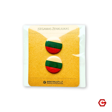 Įsegamas ženkliukas mėlynas "Vėliava" (2 vnt.)