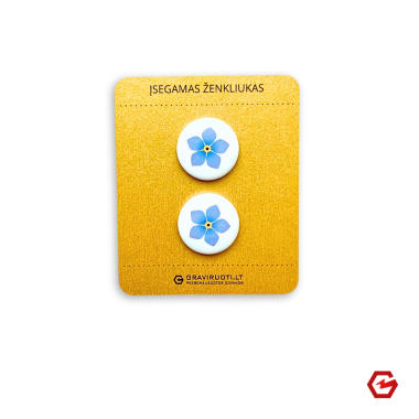 Įsegamas ženkliukas baltas "Neužmirštuolės" (2 vnt.)