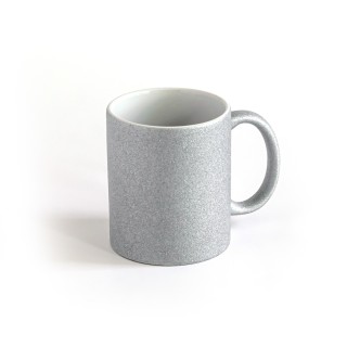 Keramikinis puodelis GLITER sidabrinis