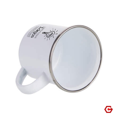 Metalinis puodelis "Geriausios idėjos gimsta prie arbatos puodelio"