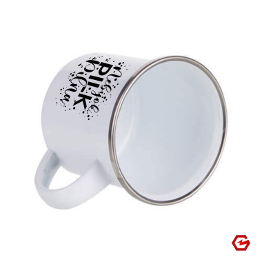 Metalinis puodelis "Nebijok, pilk pilną"